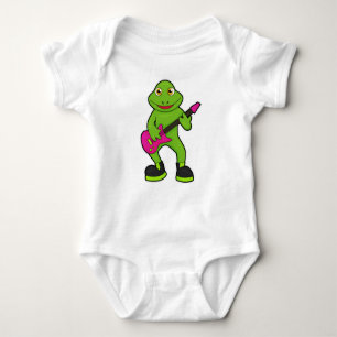 Frosch als Musiker mit Gitarre Baby Strampler
