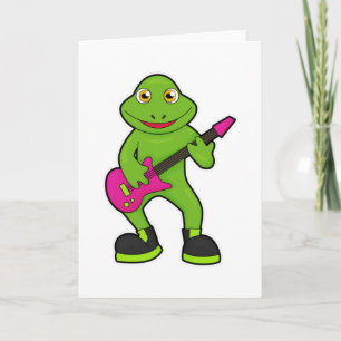 Frosch als Musiker mit Gitarre Karte