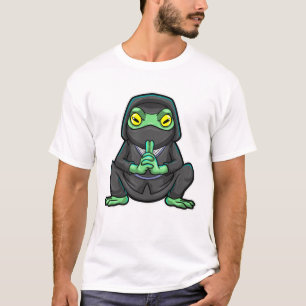 Frosch als Ninja in schwarz T-Shirt