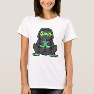 Frosch als Ninja in schwarz T-Shirt