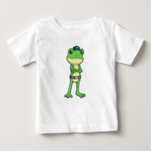 Frosch als Polizeibeamter mit Polizeihut Baby T-shirt