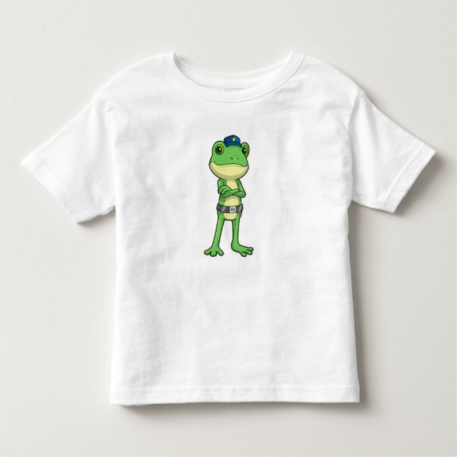 Frosch als Polizeibeamter mit Polizeihut Kleinkind T-shirt (Vorderseite)