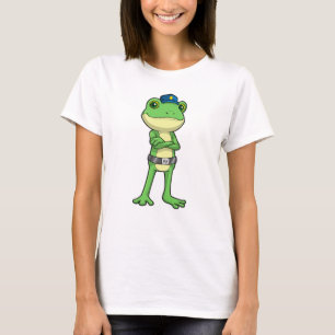 Frosch als Polizeibeamter mit Polizeihut T-Shirt