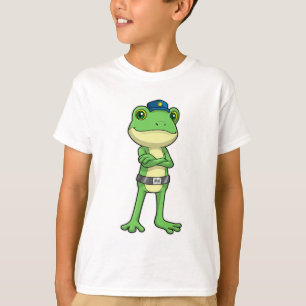 Frosch als Polizist mit Polizeihut T-Shirt