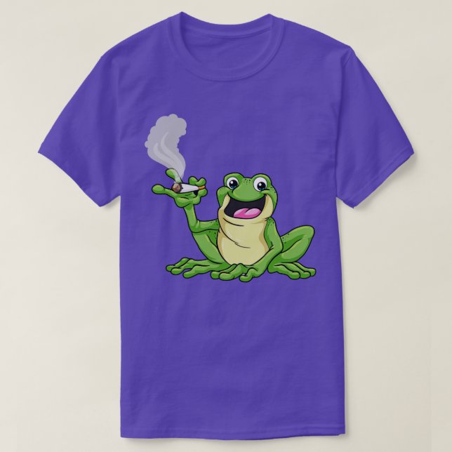 Frosch als Raucher mit Zigarette T-Shirt (Design vorne)