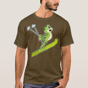 Frosch als Skispringer mit Ski T-Shirt