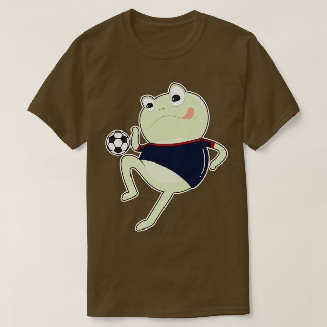Frosch als Spieler mit Kugel 2 T-Shirt (Design vorne)
