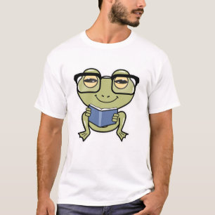 Frosch als Student mit Buch T-Shirt