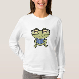 Frosch als Student mit Buch T-Shirt