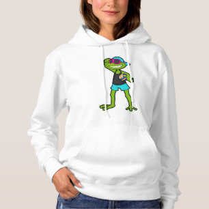 Frosch als Volleyballspieler mit Volleyball Hoodie