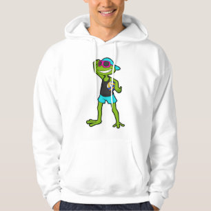 Frosch als Volleyballspieler mit Volleyball Hoodie
