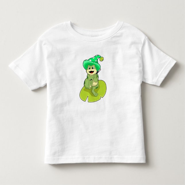 Frosch als Zauberer mit Zauberstab Kleinkind T-shirt (Vorderseite)