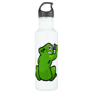 Frosch an der Bodybuilding mit Dumbell Edelstahlflasche