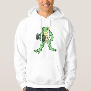 Frosch an der Bodybuilding mit Dumbell Hoodie