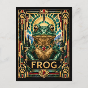 Frosch, Art Deco Wildlife Postkarte