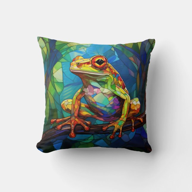 Frosch Art Throw Kissen (Vorderseite)