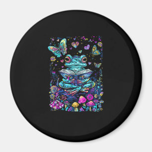 Frosch-Ästhetik Cottagecore Goblincore Lesen Magnet