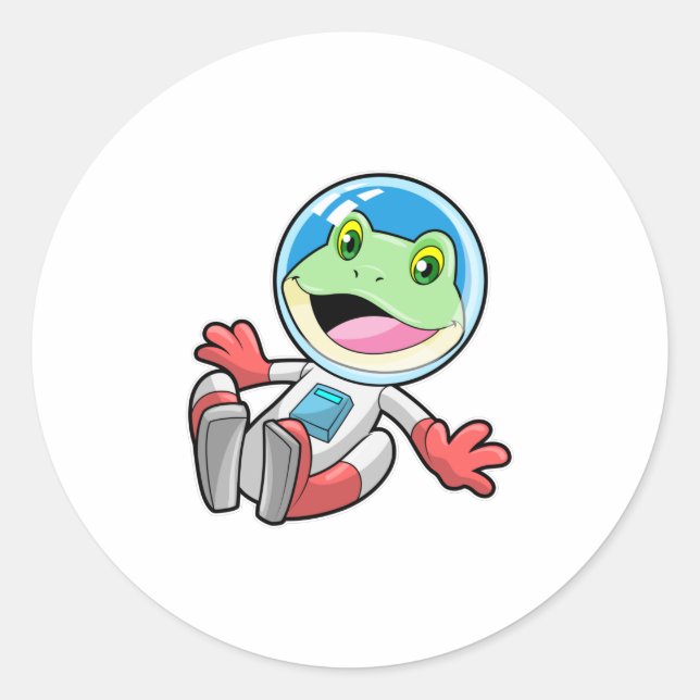 Frosch Astronaut Costume Space Runder Aufkleber (Vorderseite)