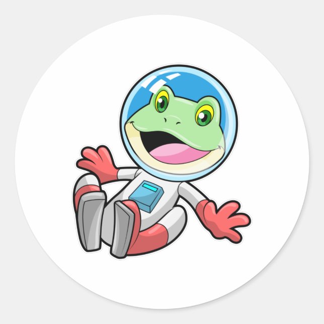 Frosch Astronaut Costume Space Runder Aufkleber (Vorderseite)