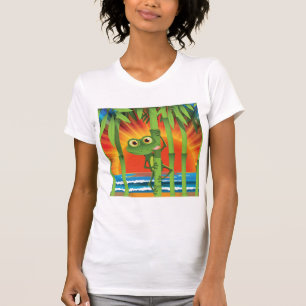 Frosch auf Bambus Damen T-Shirt