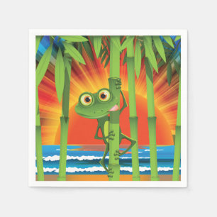 Frosch auf Bambuspapierservietten Serviette