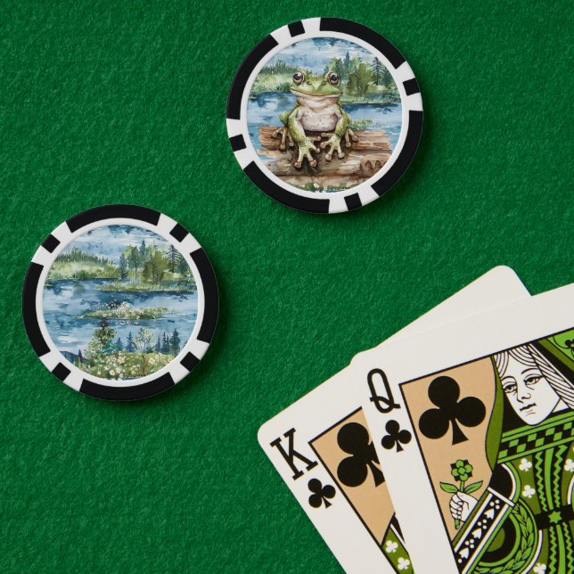 Frosch Auf Baumstämmen See Pokerchips (Pokertisch (doppelt))