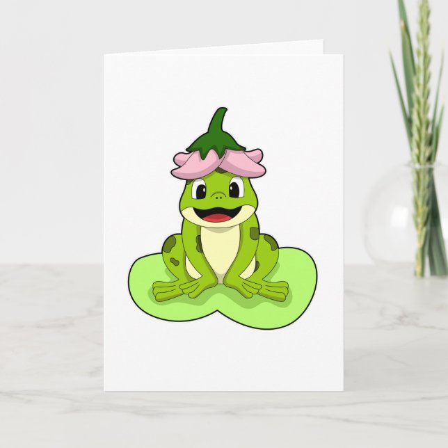 Frosch auf Blatt Karte (Vorderseite)