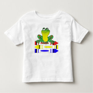 Frosch auf Crayons Kleinkind T-shirt