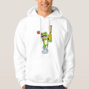 Frosch auf Cricket mit Cricket-Fledermaus Hoodie