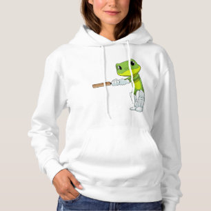 Frosch auf Cricket mit Cricket-Fledermaus Hoodie