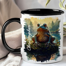 Frosch auf dem Felswald