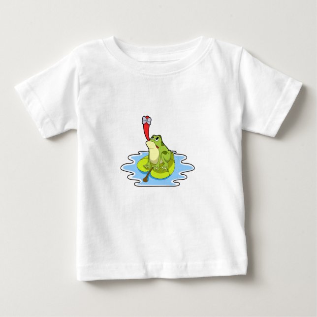 Frosch auf dem Leaf mit Insekt Baby T-shirt (Vorderseite)