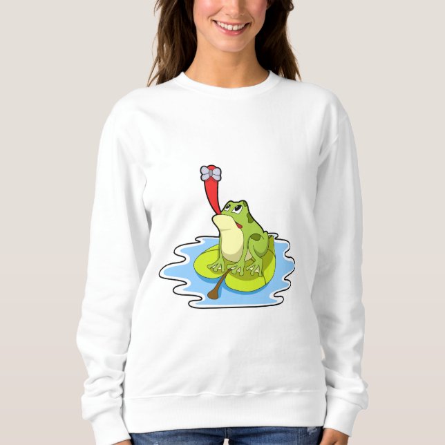 Frosch auf dem Leaf mit Insekt Sweatshirt (Vorderseite)