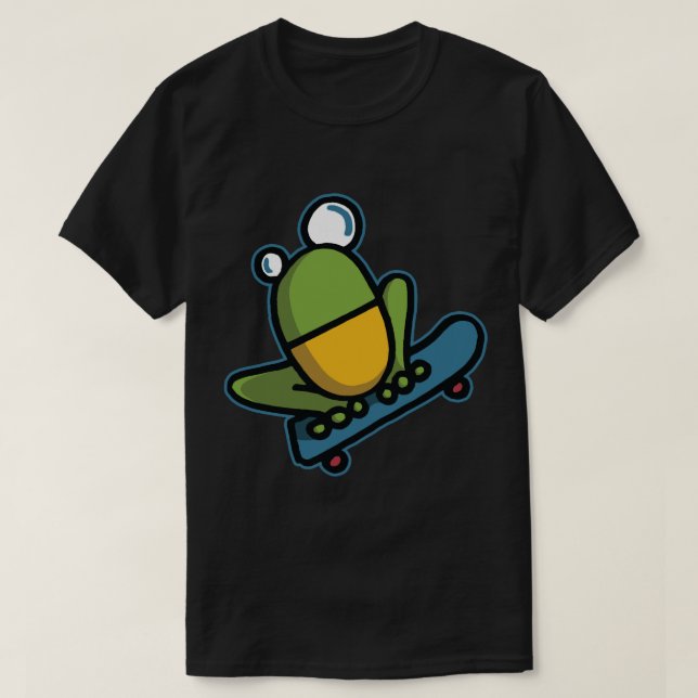 Frosch auf dem Skateboard(2) T-Shirt (Design vorne)