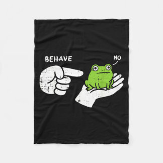 Frosch auf der Hand verhält sich lustiger Meme-Car Fleecedecke