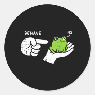 Frosch auf der Hand verhält sich lustiger Meme Car Runder Aufkleber
