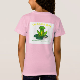 Frosch auf einem Seerosenblatt Kinder Rosa T-Shirt