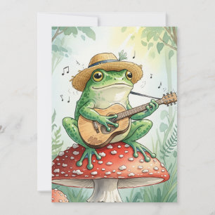 Frosch auf einem Toadstool Feiertagskarte