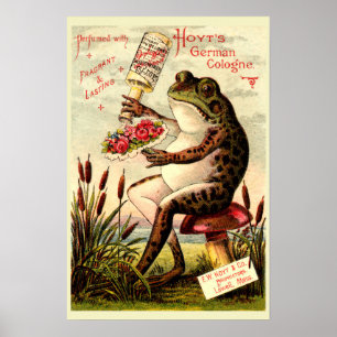 Frosch auf Giftpilz-Duftwerbung aus der viktoriani Poster