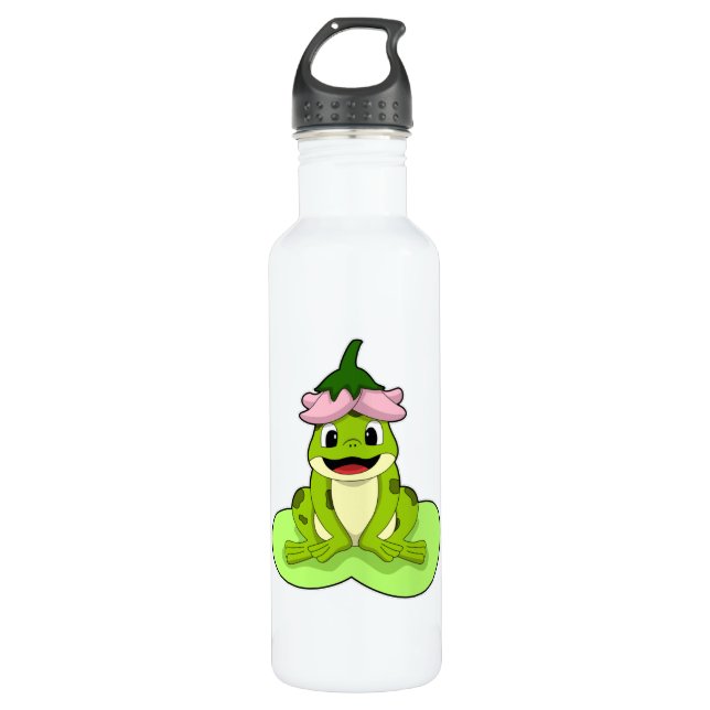 Frosch auf Leaf Edelstahlflasche (Vorderseite)