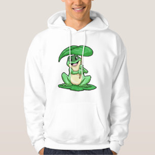 Frosch auf Leaf mit Schirm Hoodie