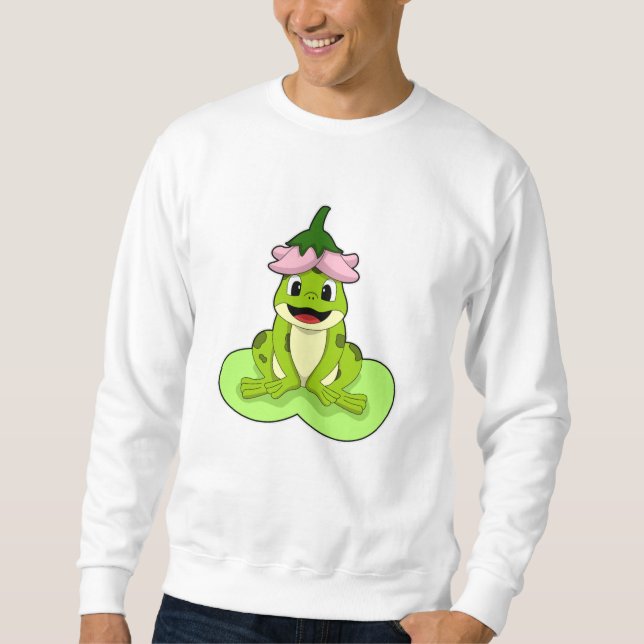 Frosch auf Leaf Sweatshirt (Vorderseite)