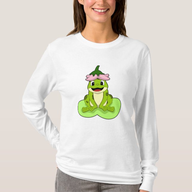 Frosch auf Leaf T-Shirt (Vorderseite)
