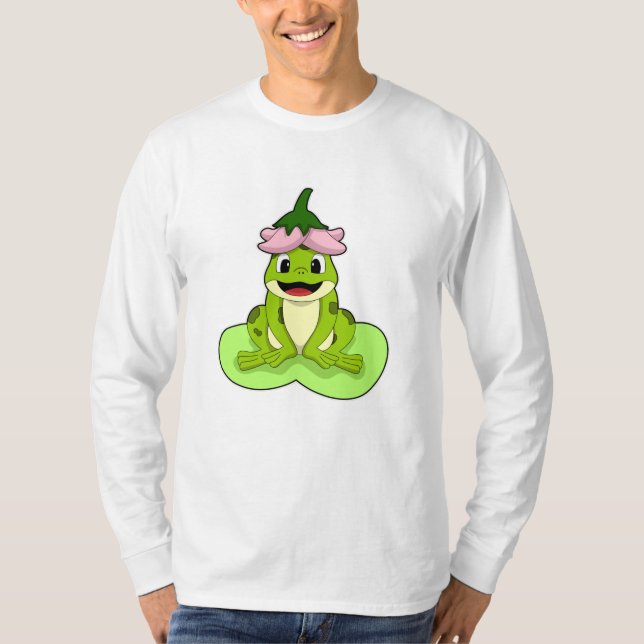 Frosch auf Leaf T-Shirt (Vorderseite)
