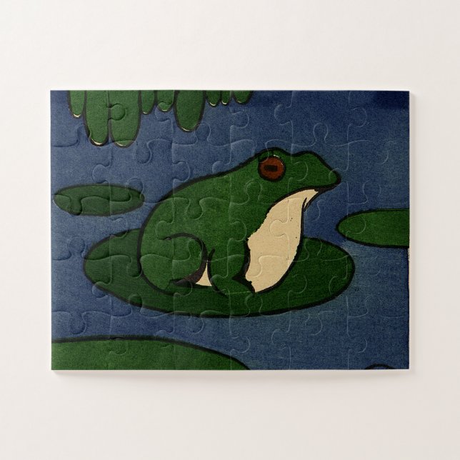 Frosch auf Lily Pad in Pond Puzzle (Horizontal)
