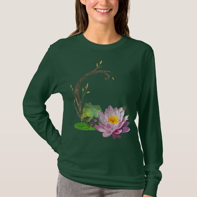 Frosch auf Lily Pad T-Shirt (Vorderseite)