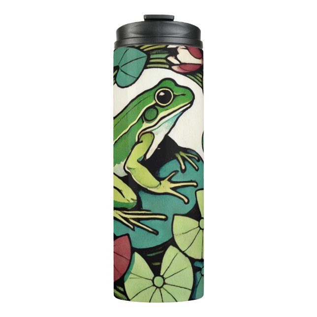 Frosch auf Lilypads Thermosbecher (Vorderseite)