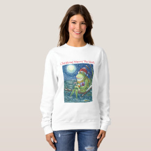 Frosch auf Log CHRISTMAS SWEATSHIRT