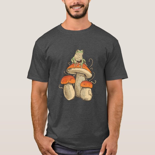 Frosch auf Mushroom-T - Shirt (Vorderseite)