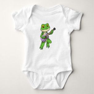 Frosch auf Musik mit Gitarre Baby Strampler